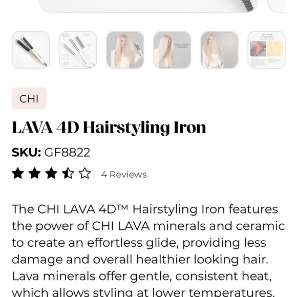 LAVA 4D Hairstyling Iron - White - Picture 6 of 8